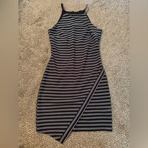 I.N. San Francisco Black and White Asymmetrical Dress